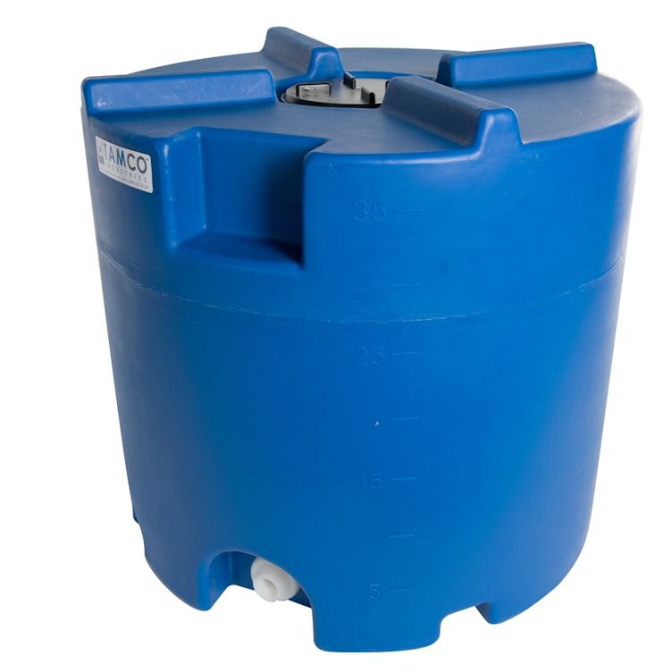 35 Gallon Blue Tamco® Stackable Storage Tank - 24" Dia. x 22-3/4" Hgt.