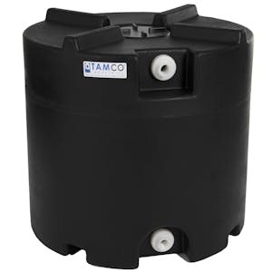 35 Gallon Black Tamco® Stackable Storage Tank with Fill & Empty Ports - 24" Dia. x 22-3/4" Hgt.