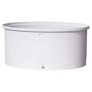 100 Gallon Natural Oval Tamco® Containment Tank with 3/4" Side Drain - 50-1/2" L x 32-1/2" W x 22-3/4" Hgt.