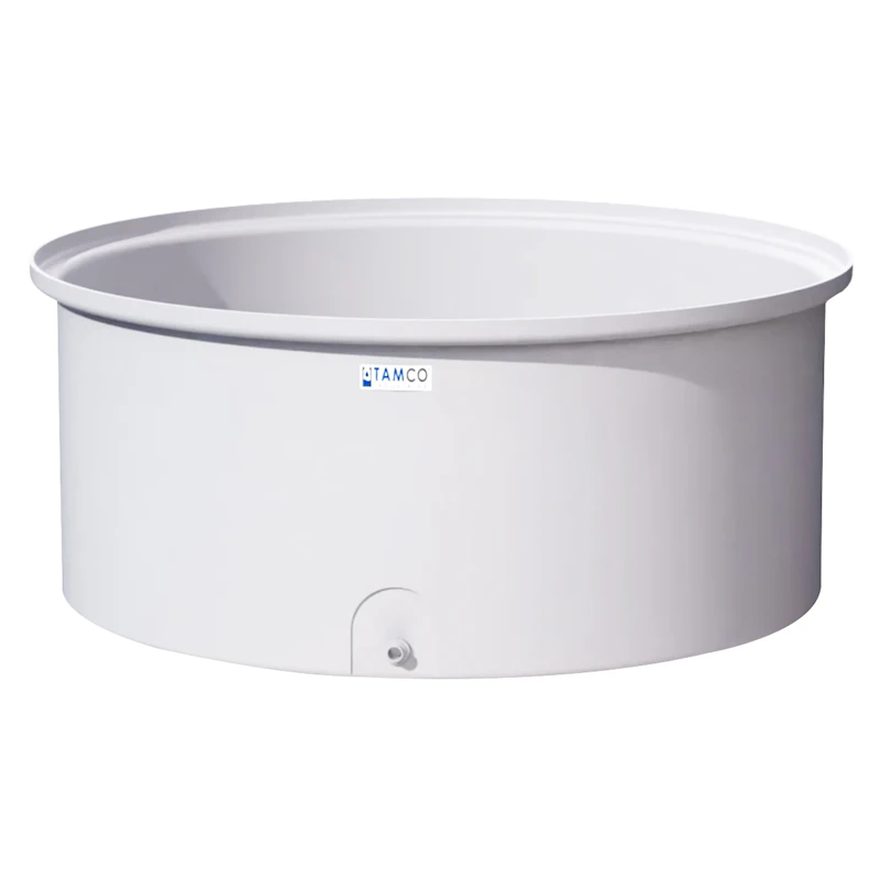 125 Gallon Natural Round Tamco® Containment Tank with 3/4" Drain - 48" Dia. x 20-1/4" Hgt.