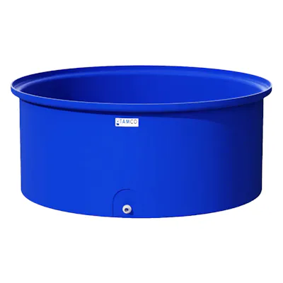 125 Gallon Blue Round Tamco® Containment Tank with 3/4" Drain - 48" Dia. x 20-1/4" Hgt.