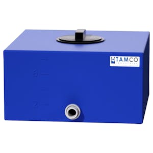 8 Gallon Blue Molded Polyethylene Tamco® Tank with 8" Gasketed Lid & 3/4" FNPT Fitting - 16-1/2" L x 16-1/2" W x 8-1/2" Hgt.