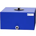 12 Gallon Blue Molded Polyethylene Tamco® Tank with 4" Plain Lid & 3/4" FNPT Fitting - 18-1/2" L x 18-1/2" W x 9-1/2" Hgt.