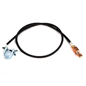 3' Black Insulated Antistatic Grounding Wire with Alligator Clip & C Clamp