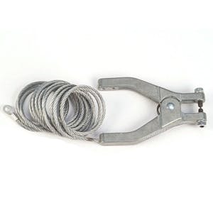 10' Coiled Antistatic Grounding Wire with Hand Clamp & 1/4" Terminal