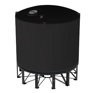 7500 Gallon 15° Cone Bottom, Dome Top Black Tank w/16" Lid - 142" Dia. x 143" Hgt.