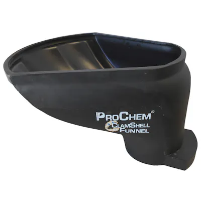 ProChem® ClamShell Black Polyethylene Funnel for Tanks with 8" Lid Opening