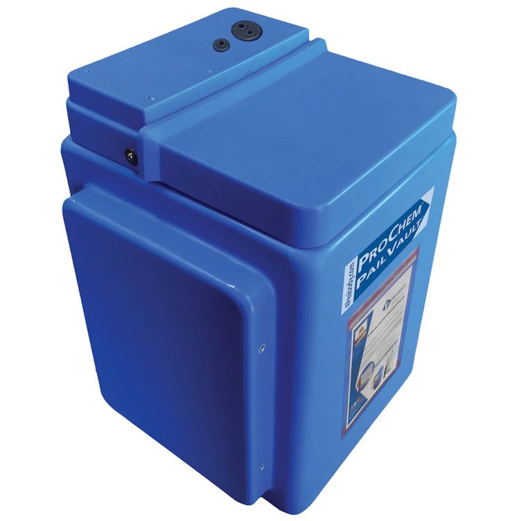 ProChem® Deluxe Blue PailVault™ PLUS with Split Lid with Tubing Seal ...