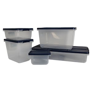  IRIS USA 6 Pack 5gal/20qt Heavy-Duty Storage Plastic Bin Tote  Container, Black