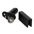 5 lb. Pull Round Black Plastic Single Barrel Magnetic Catch with Plate & 2 Screw Holes