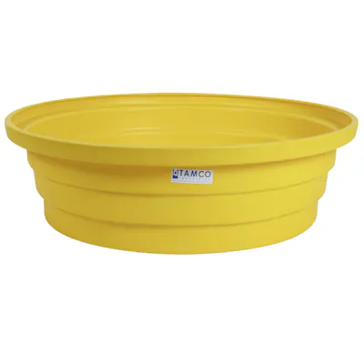 Yellow LLDPE Tamco® 1-Drum Drip Tray - 40-3/16" Dia. x 12" Hgt.