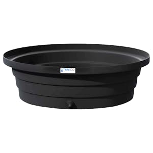 Black LLDPE Tamco® 1-Drum Drip Tray with 3/4" Drain - 40-3/16" Dia. x 12" Hgt.