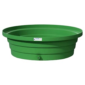 Green LLDPE Tamco® 1-Drum Drip Tray with 3/4" Drain - 40-3/16" Dia. x 12" Hgt.
