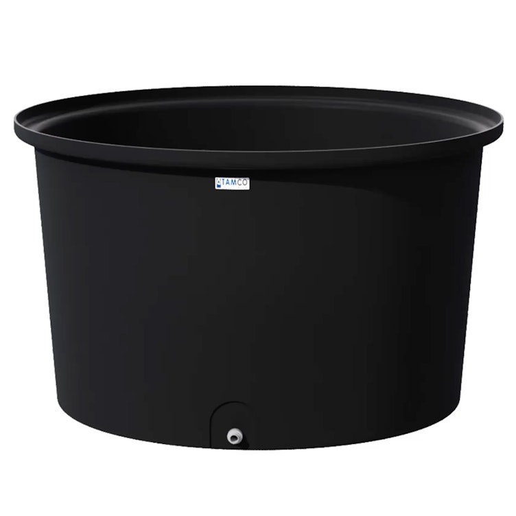 300 Gallon Black Round Tamco® Containment Tank with 3/4" Drain - 60-1/2" Dia. x 36-1/4" Hgt.