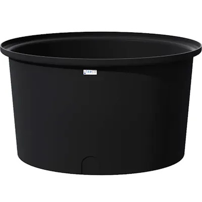350 Gallon Black Round Tamco® Containment Tank - 64-1/2" Dia. x 36-1/4" Hgt.