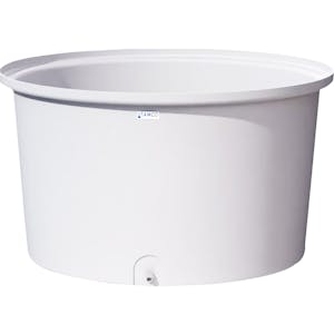 350 Gallon Natural Round Tamco® Containment Tank with 3/4" Drain - 64-1/2" Dia. x 36-1/4" Hgt.