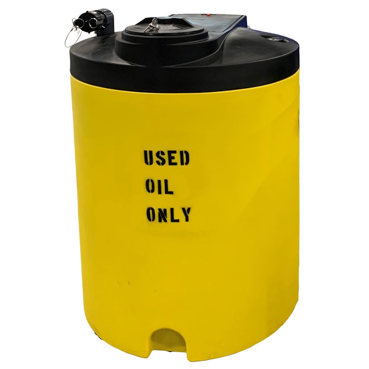 120 Gallon Yellow Round Double Wall Waste Oil Tank - 33" Dia. x 47" Hgt.
