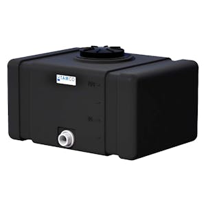 100 Gallon Black Tamco® Bulk Utility Tank with 12-1/2" Plain Lid & 2" FNPT Bulkhead Fitting - 42-1/2" L x 30-1/2" W x 26-1/4" Hgt.