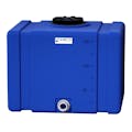 150 Gallon Blue Tamco® Bulk Utility Tank with 12-1/2" Plain Lid & 2" FNPT Bulkhead Fitting - 42-1/2" L x 30-1/2" W x 35-1/4" Hgt.