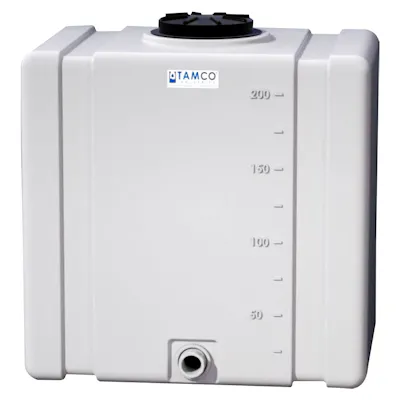 200 Gallon Natural Tamco® Bulk Utility Tank with 12-1/2" Lid & 2" FNPT Bulkhead Fitting - 42-1/2" L x 30-1/2" W x 45-1/4" Hgt.