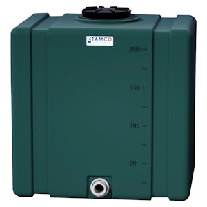 200 Gallon Forest Green Tamco® Bulk Utility Tank with 12-1/2" Plain Lid & 2" FNPT Bulkhead Fitting - 42-1/2" L x 30-1/2" W x 45-1/4" Hgt.