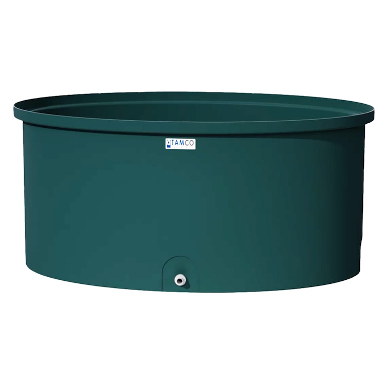 100 Gallon Forest Green Oval Tamco® Containment Tank with 3/4" Side Drain - 50-1/2" L x 32-1/2" W x 22-3/4" Hgt.