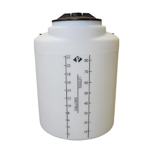 25 Gallon Natural MDLPE ProChem® Potable Water Tank (1.5 Specific Gravity) with Bottom Port & 8" Lid - 19-1/2" Dia. x 26-1/4" Hgt.