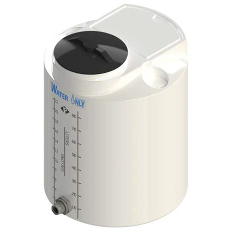 25 Gallon Natural MDLPE ProChem® Potable Water Tank (1.0 Specific Gravity) with Bottom Port & 8" Lid - 19-1/2" Dia. x 26-1/4" Hgt.