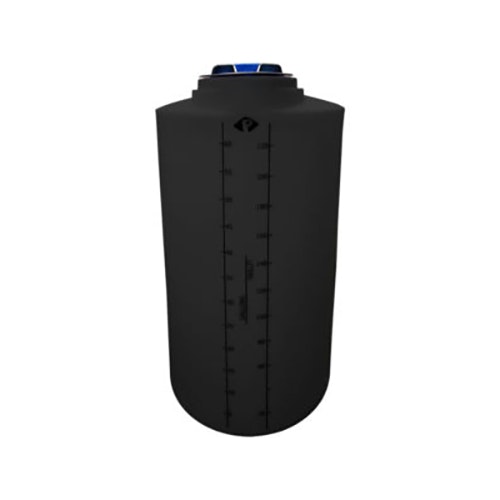 65 Gallon Black MDLPE ProChem® Potable Water Tank (1.0 Specific Gravity) with Bottom Port & 8" Lid - 23" Dia. x 43" Hgt.