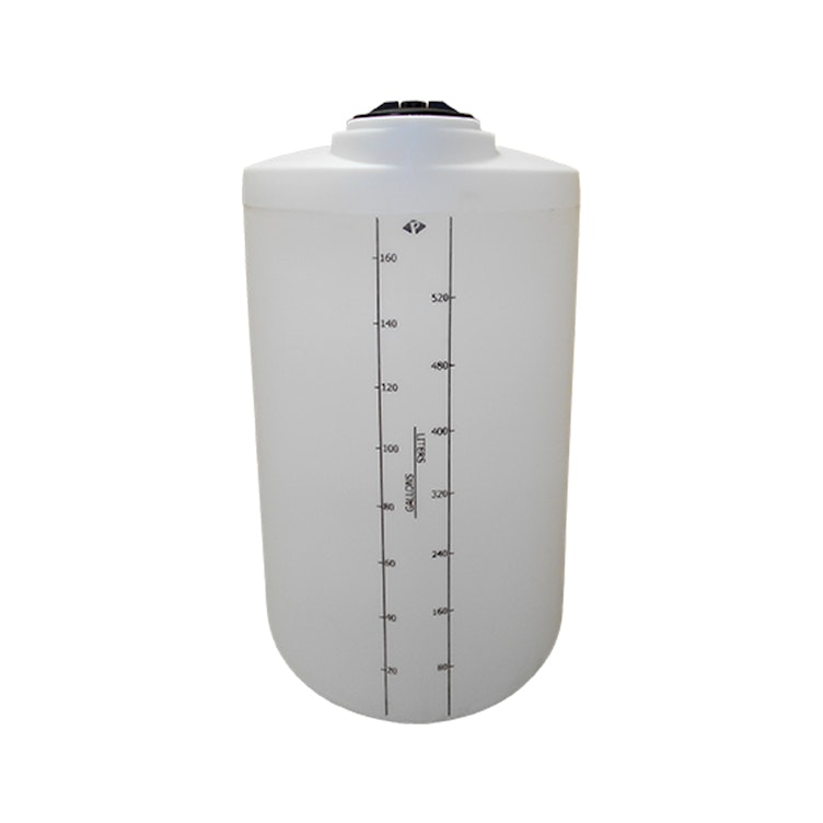 175 Gallon Natural MDLPE ProChem® Potable Water Tank (1.5 Specific Gravity) with Top & Bottom Port & 8" Lid - 34" Dia. x 55" Hgt.