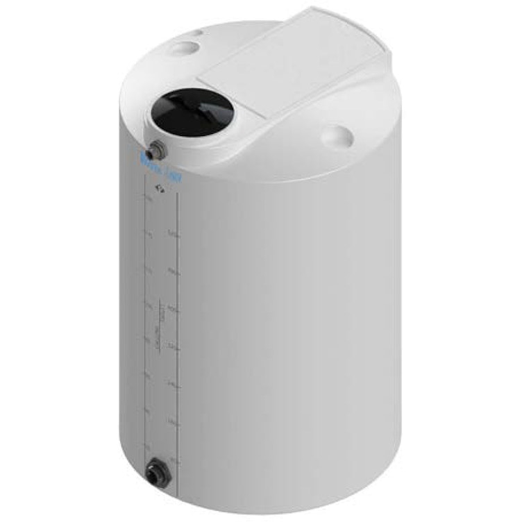 175 Gallon Natural MDLPE ProChem® Potable Water Tank (1.5 Specific Gravity) with Top & Bottom Port & 8" Lid - 34" Dia. x 55" Hgt.