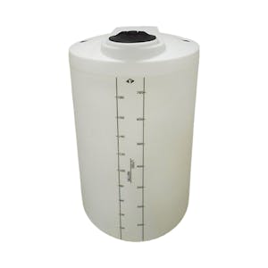 200 Gallon Natural MDLPE ProChem® Potable Water Tank (1.5 Specific Gravity) with Top & Bottom Port & 8" Lid - 34" Dia. x 61" Hgt.