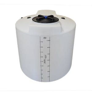 300 Gallon Natural MDLPE ProChem® Potable Water Tank (1.5 Specific Gravity) with Top & Bottom Port & 16" Lid - 48" Dia. x 51-1/2" Hgt.