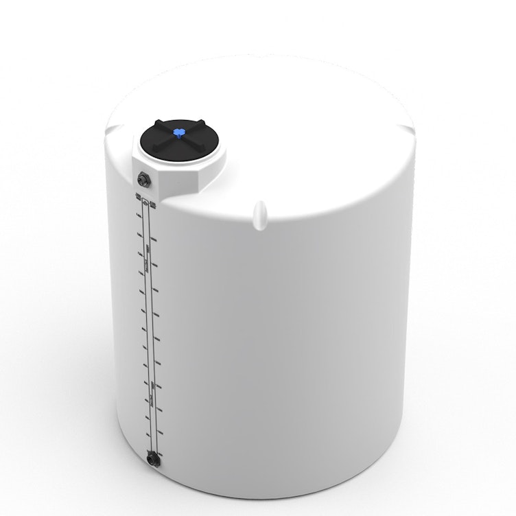 1500 Gallon Natural MDLPE ProChem® Potable Water Tank (1.0 Specific Gravity) with Top & Bottom Port & 16" Lid - 73" Dia. x 96" Hgt.