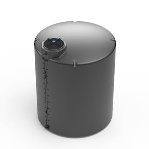 1500 Gallon Black MDLPE ProChem® Potable Water Tank (1.0 Specific Gravity) with Top & Bottom Port & 16" Lid - 73" Dia. x 96" Hgt.