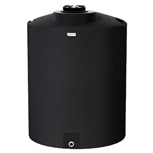 425 Gallon Tamco® Vertical Black PE Tank with 12-1/2" Vented Lid & 2" Fitting - 48" Dia. x 68" Hgt.