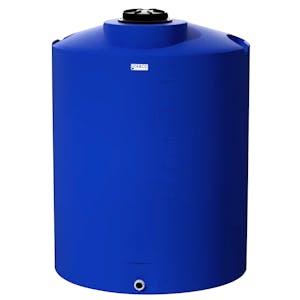 425 Gallon Tamco® Vertical Blue PE Tank with 12-1/2" Vented Lid & 2" Fitting - 48" Dia. x 68" Hgt.