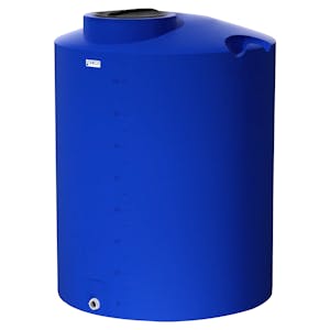 425 Gallon Tamco® Vertical Blue PE Tank with 16" Lid & 2" Fitting - 48" Dia. x 66" Hgt.
