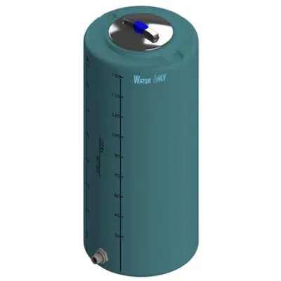 40 Gallon Green MDLPE ProChem® Potable Water Tank (1.0 Specific Gravity) with Bottom Port & 8" Lid - 18" Dia. x 42" Hgt.