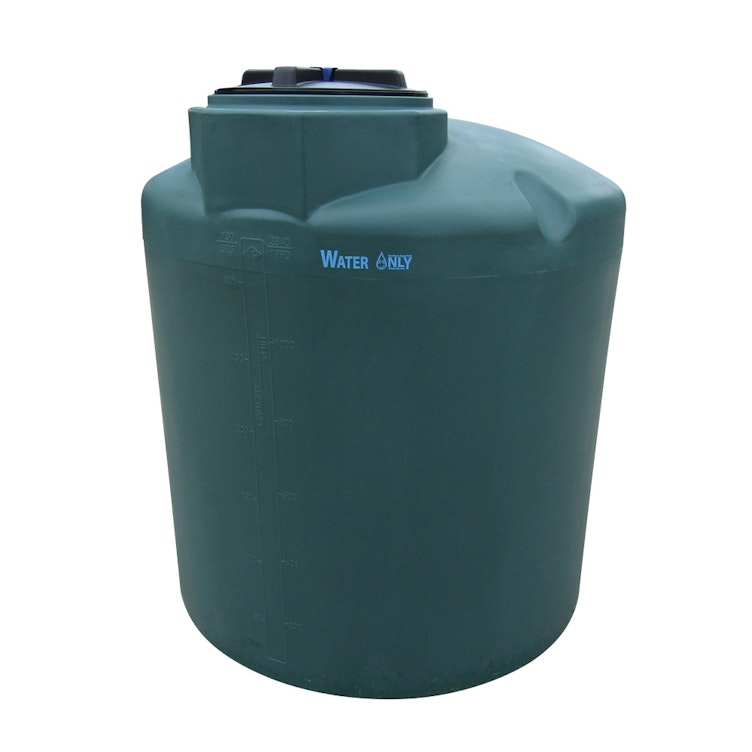 50 Gallon Green MDLPE ProChem® Potable Water Tank (1.0 Specific Gravity) with Bottom Port & 8" Lid - 19-1/2" Dia. x 47-1/4" Hgt.
