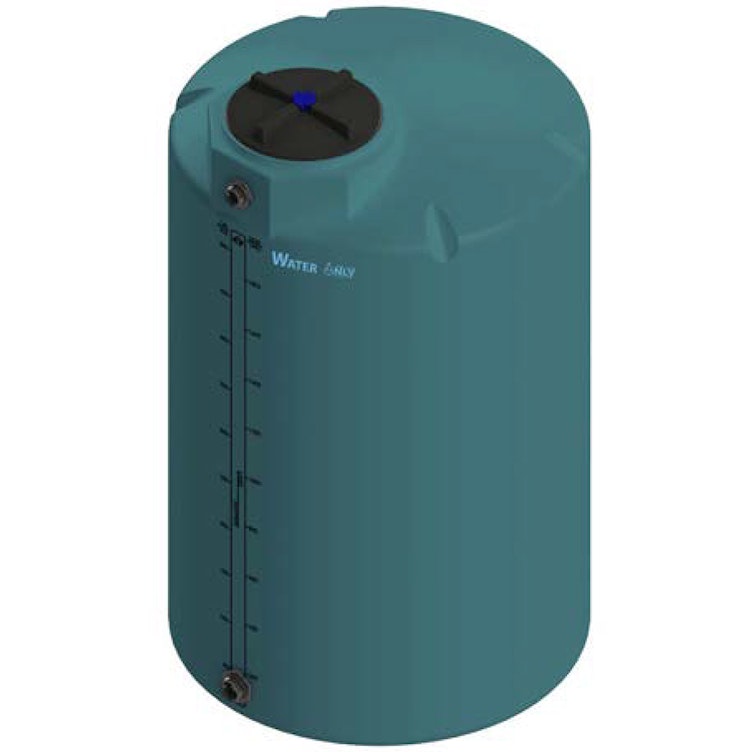 525 Gallon Green MDLPE ProChem® Potable Water Tank (1.0 Specific Gravity) with Top & Bottom Port & 16" Lid - 48" Dia. x 82" Hgt.