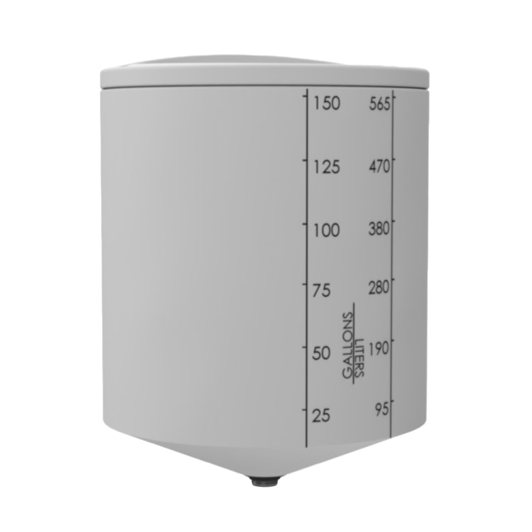 150 Gallon ProChem® Natural XLPE 22.5° Cone Bottom Tank (1.9 Specific Gravity) with Bolt-On Lid - 35" Dia. x 41" Hgt.