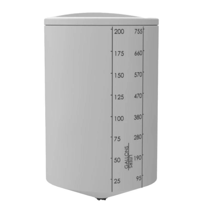 200 Gallon ProChem® Natural MDPE 22.5° Cone Bottom Tank (1.5 Specific Gravity) with Shoebox Cover - 35" Dia. x 59" Hgt.