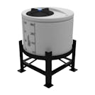 100 Gallon ProChem® Natural XLPE 22.5° Cone Bottom Tank (1.9 Specific Gravity) with 16" Twist Lid - 35" Dia. x 34" Hgt.