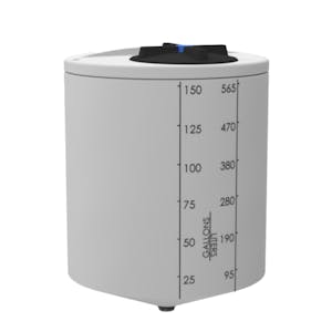 150 Gallon ProChem® Natural MDPE 22.5° Cone Bottom Tank (1.5 Specific Gravity) with 16" Twist Lid - 35" Dia. x 41" Hgt.