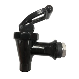 1/2" ID x 11/16" Discharge Polypropylene Fast Draw-Off Faucet with Nudger Handle - 1/2" Thread L