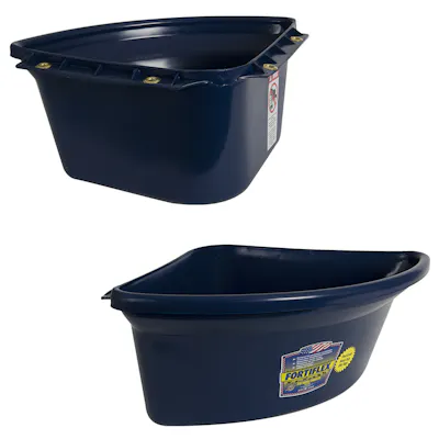 6 Gallon Navy Blue HDPE Corner Feeder