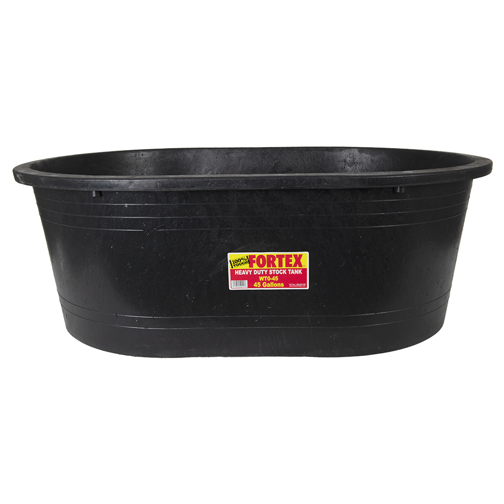 45 Gallon Black Oval Heavy-Duty Stock Water Tank - 41