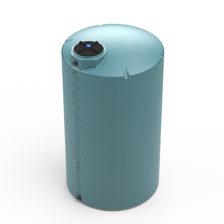 1500 Gallon Green MDLPE ProChem® Potable Water Tank (1.0 Specific Gravity) with Top & Bottom Port & 16" Lid - 64" Dia. x 118" Hgt.
