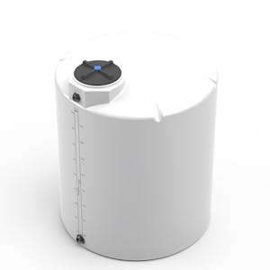 1000 Gallon Natural MDLPE ProChem® Potable Water Tank (1.5 Specific Gravity) with Top & Bottom Port & 16" Lid - 64" Dia. x 82" Hgt.